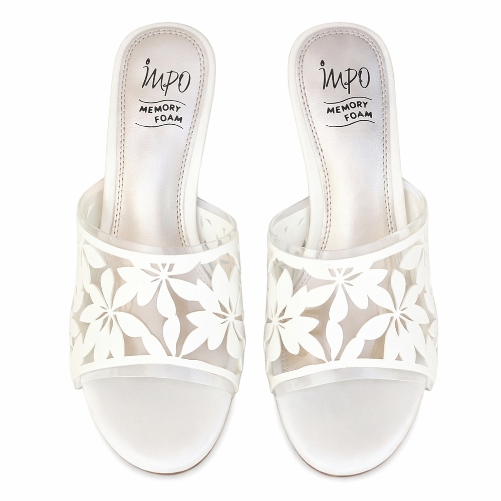 Impo Memory Foam Floral Cutout Wedge Sandals SZ 6M Chic Classic Comfort Slides